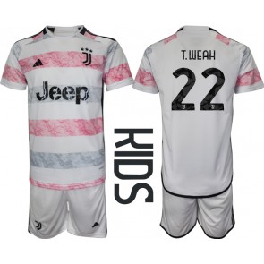 Juventus Timothy Weah #22 Dětské Venkovní dres komplet 2023-24 Krátký Rukáv (+ trenýrky)